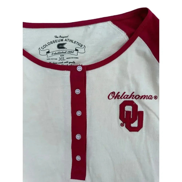 Colosseum Athletics Oklahoma Sooners Henley Shirt Size XL - Picture 2 of 4